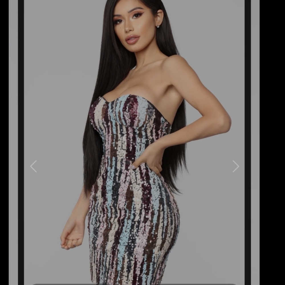 Multi colored sequin dress